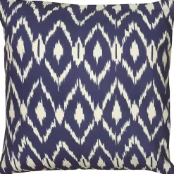 Blue Fractured Ikat Pillow