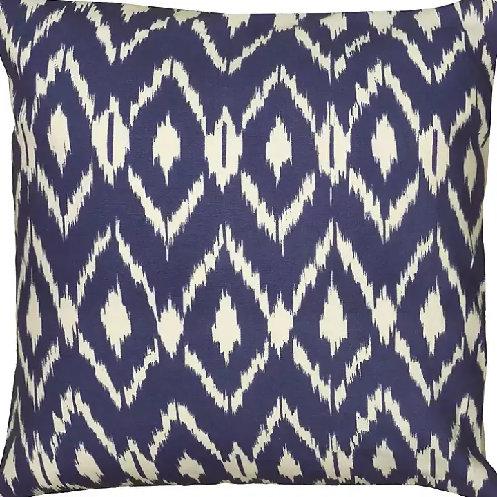 Blue Fractured Ikat Pillow