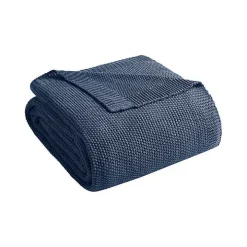 Blue Full/Queen Rylan Knit Blanket