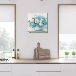 Blue Hydrangea Cottage Canvas Print