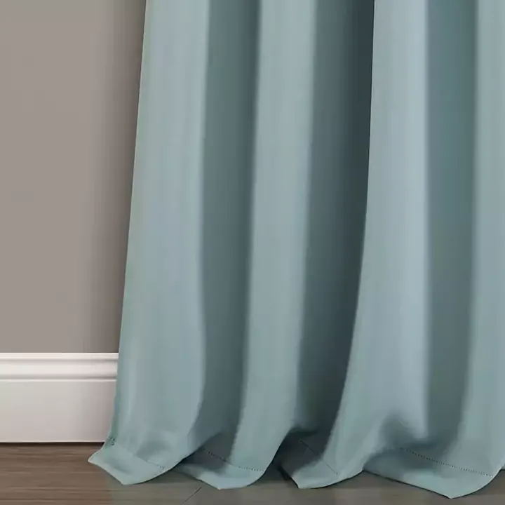 Blue Knotted Curtain Panel Set, 84 in.
