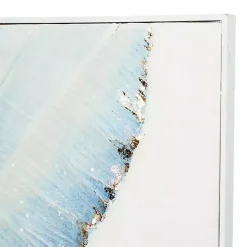 Blue Leaves Coastal Metal Art Print