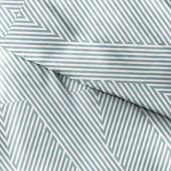 Blue Linear 2-pc. Twin Duvet Cover Set