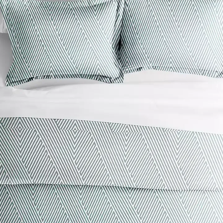Blue Linear 2-pc. Twin Duvet Cover Set