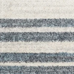 Blue Linear Sphere Washable Area Rug, 3x5