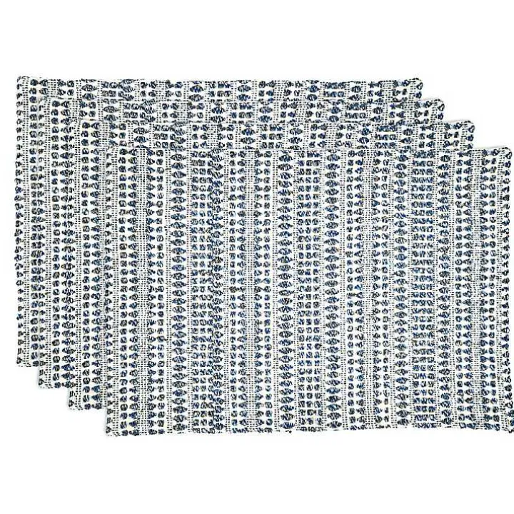 Blue Lines Woven Placemats, Set of 4