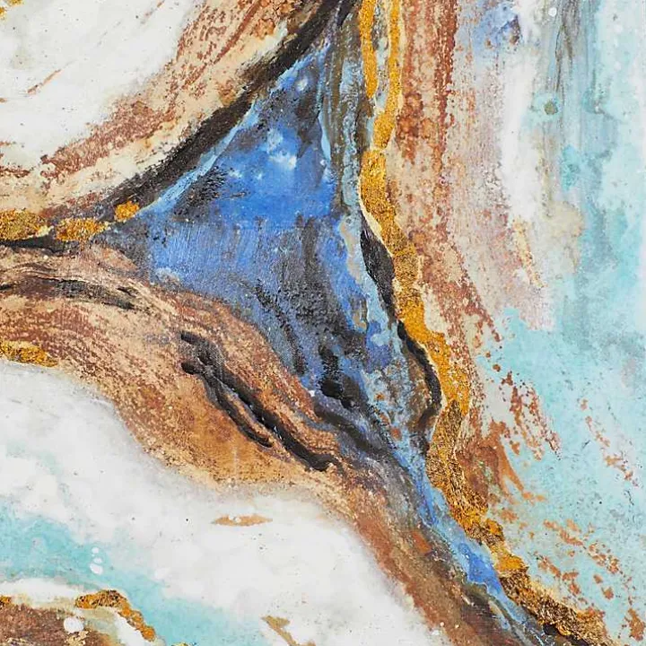 Blue Marbling Agate Framed Canvas Art Print