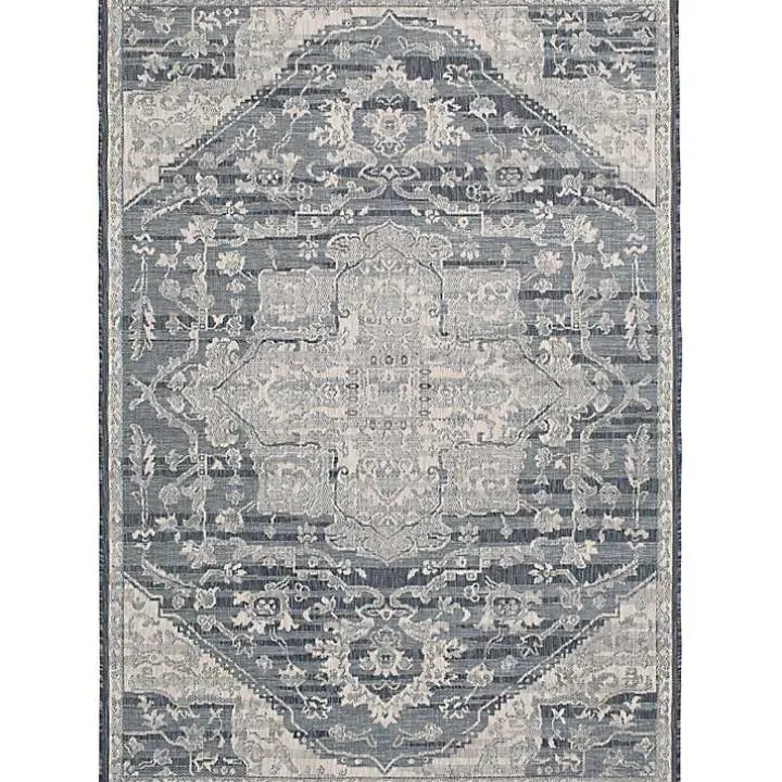 Blue Medallion Lava Indoor/Outdoor Area Rug, 7x9