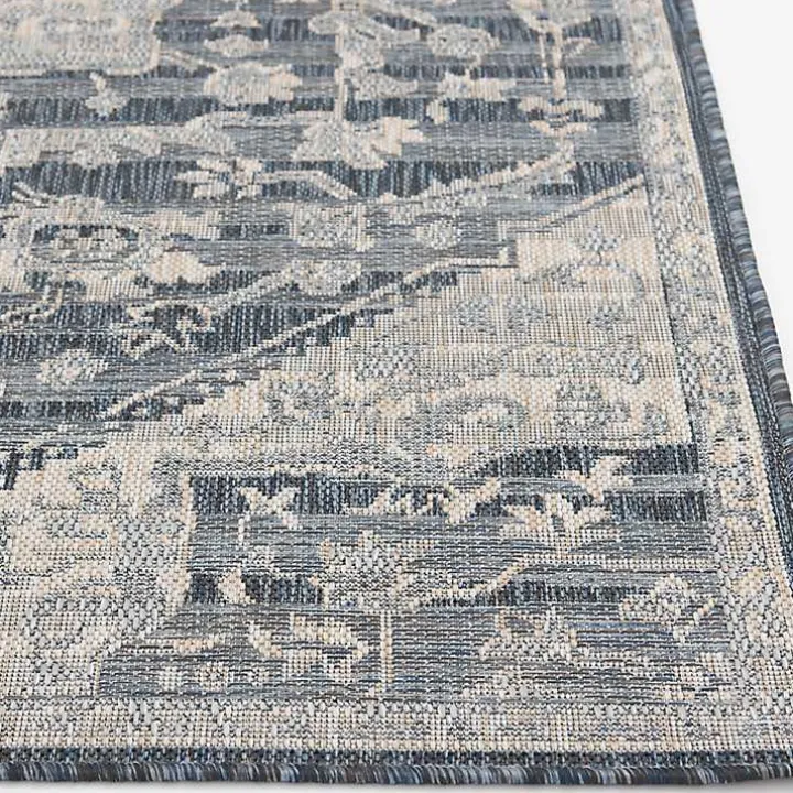 Blue Medallion Lava Indoor/Outdoor Area Rug, 7x9