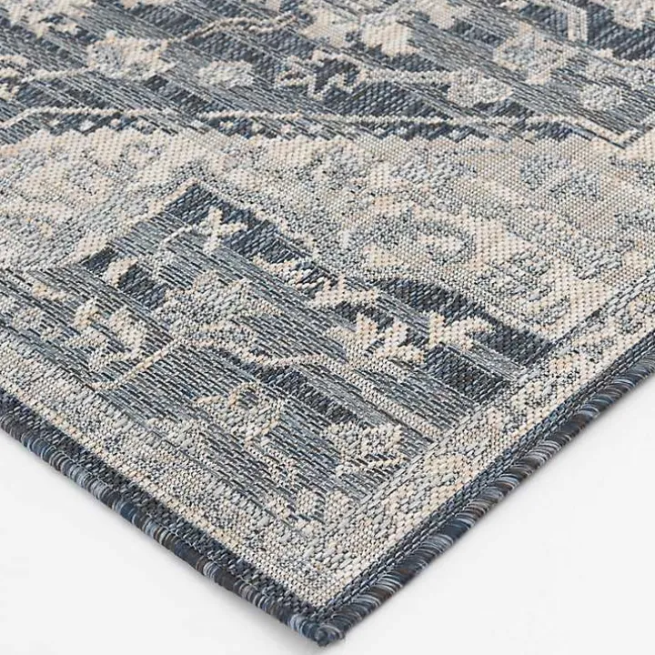 Blue Medallion Lava Indoor/Outdoor Area Rug, 7x9