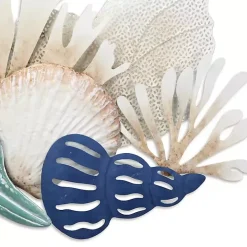 Blue Metal Reef and Shell Wall Plaque
