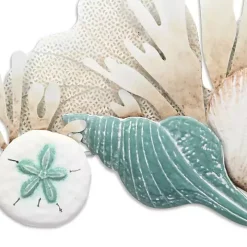Blue Metal Reef and Shell Wall Plaque