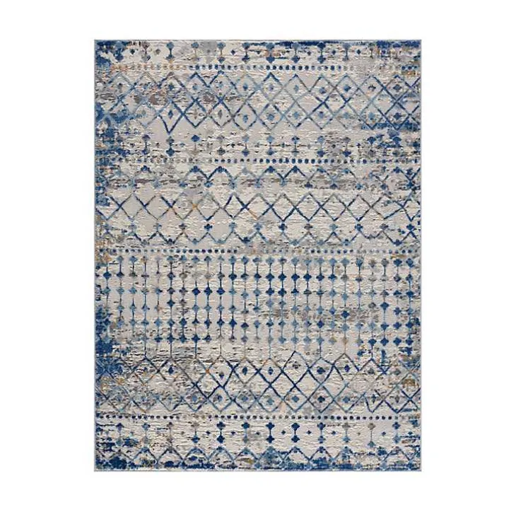 Blue Moroccan Area Rug, 7x9