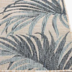 Blue Palm Fronds Lava Indoor/Outdoor Area Rug, 5x7
