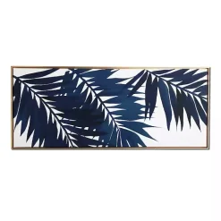 Blue Palms Framed Canvas Art Print