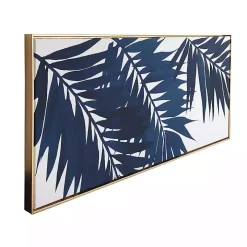 Blue Palms Framed Canvas Art Print