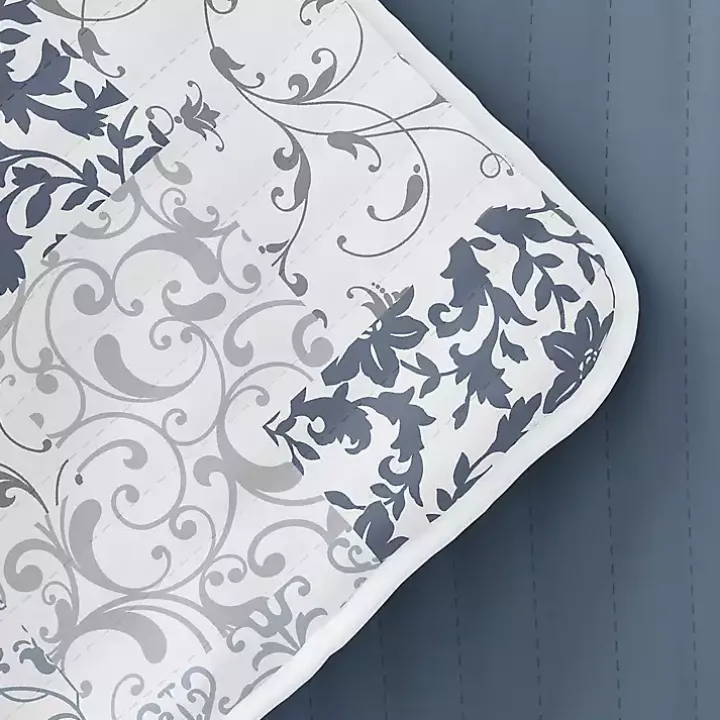 Blue Patchwork Reversible 2-pc. Twin Quilt Set