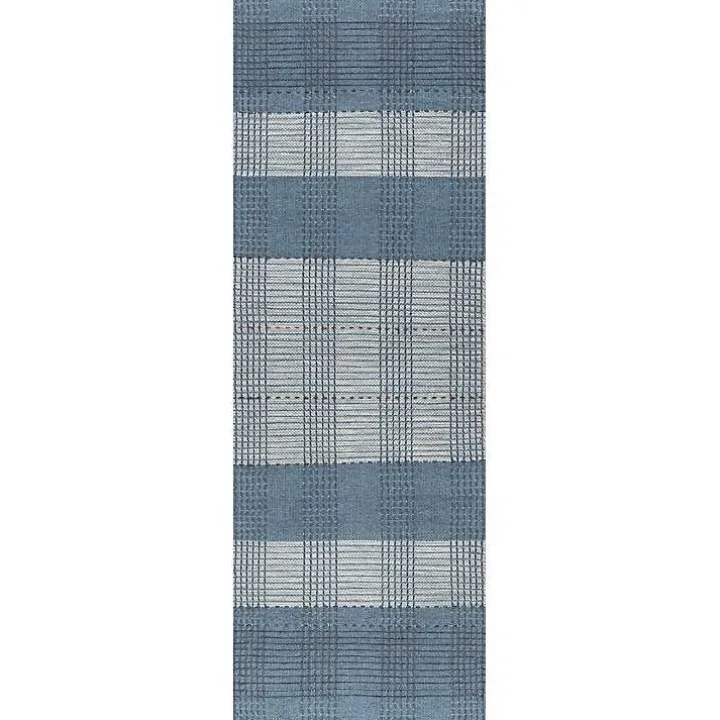 Blue Plaid Emily Henderson x RugsUSA Runner, 2x8