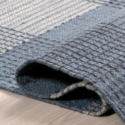 Blue Plaid Emily Henderson x RugsUSA Runner, 2x8