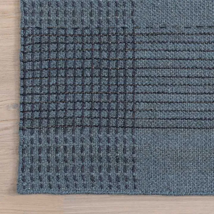 Blue Plaid Emily Henderson x RugsUSA Runner, 2x8
