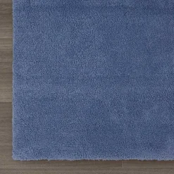 Blue Plush Microfiber Bath Mat, 20x24