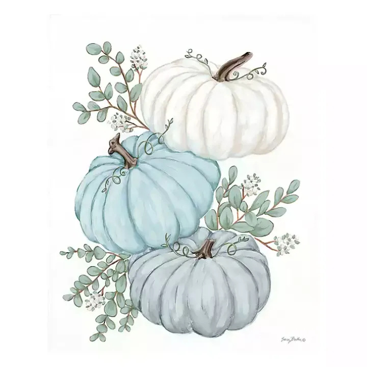Blue Pumpkin Trio Canvas Art Print
