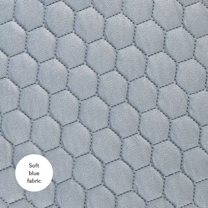 Blue Quilted Honeycomb Ottoman