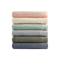 Blue Rylan Knit Throw Blanket