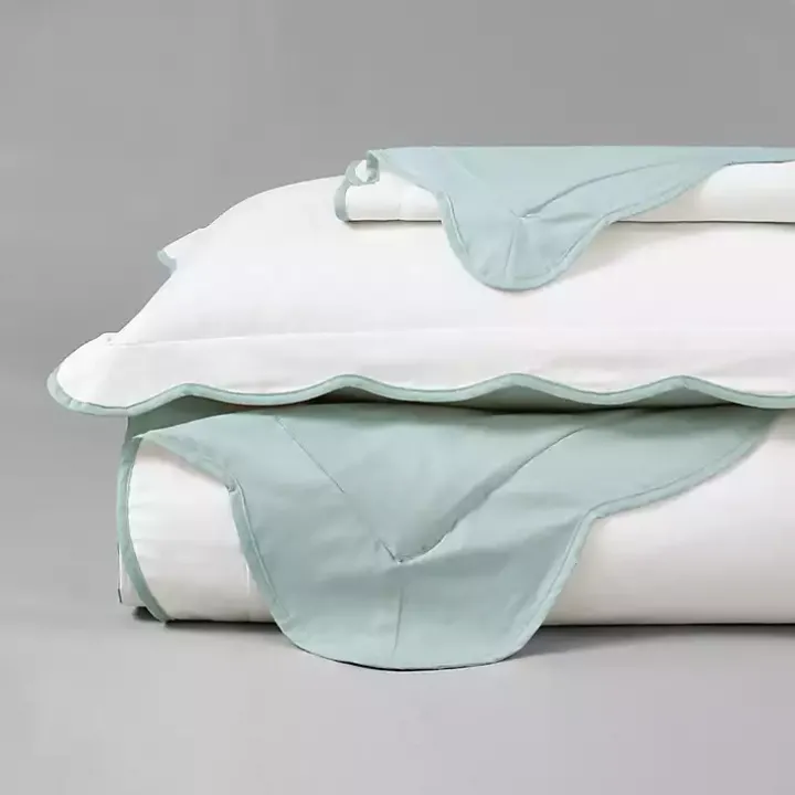 Blue Scallop Edge 3-pc. Full/Queen Duvet Cover Set