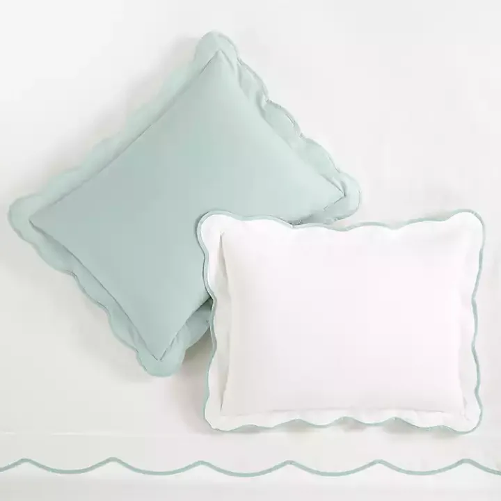 Blue Scallop Edge 3-pc. King Duvet Cover Set
