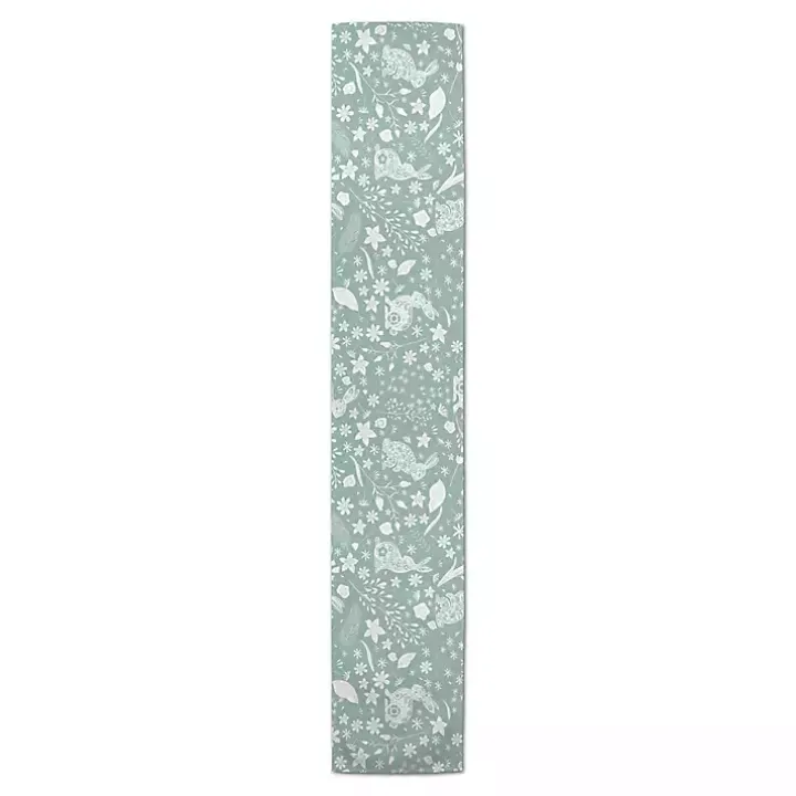 Blue Scandinavian Bunny Table Runner, 72 in.