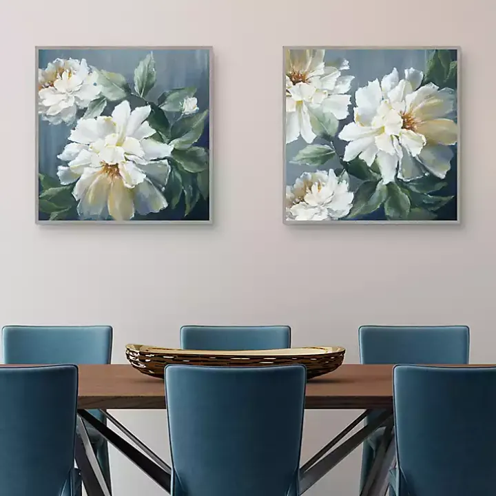 Blue Secret Garden Framed Canvas Art Print