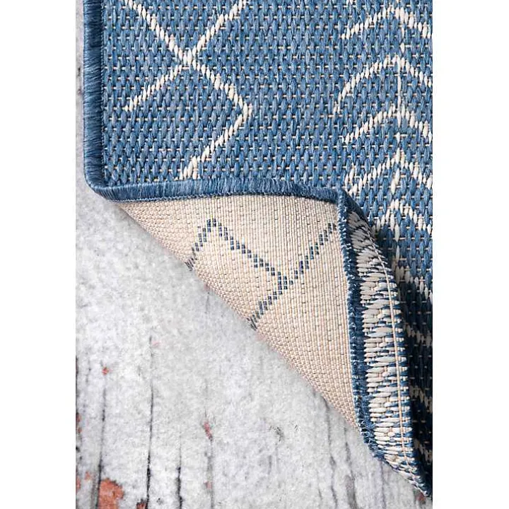 Blue Serna Tribal Outdoor Area Rug, 8x11