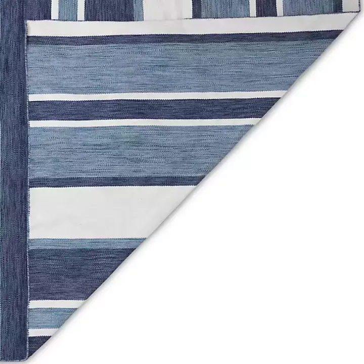 Blue Shades Striped Indoor/Outdoor Area Rug, 5x7