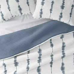 Blue Shibori Reversible 3-pc. Queen Quilt Set