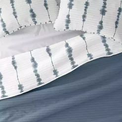Blue Shibori Reversible 3-pc. Queen Quilt Set