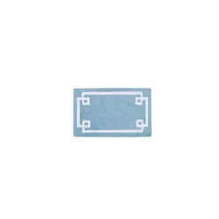 Blue Simple Trim Cotton Tufted Bath Mat, 30 in.