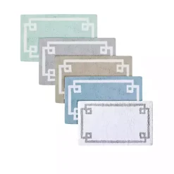 Blue Simple Trim Cotton Tufted Bath Mat, 40 in.