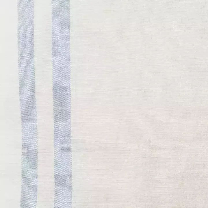 Blue Striped Linen Throw Pillow