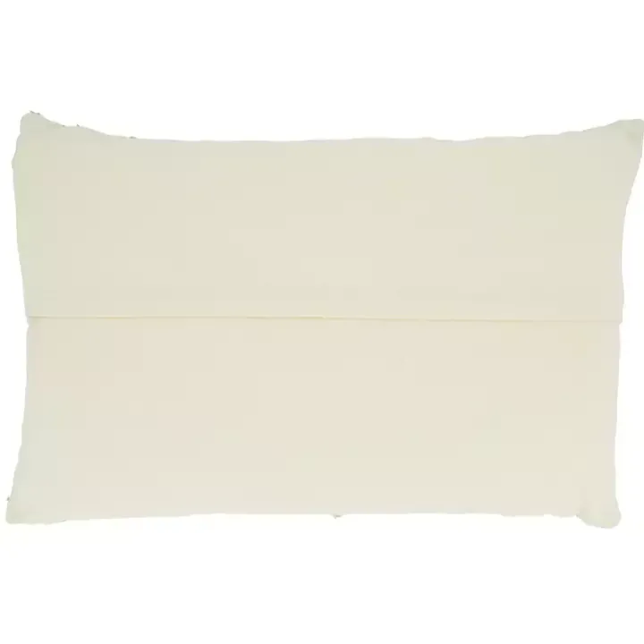 Blue Striped Woven Cotton Lumbar Pillow