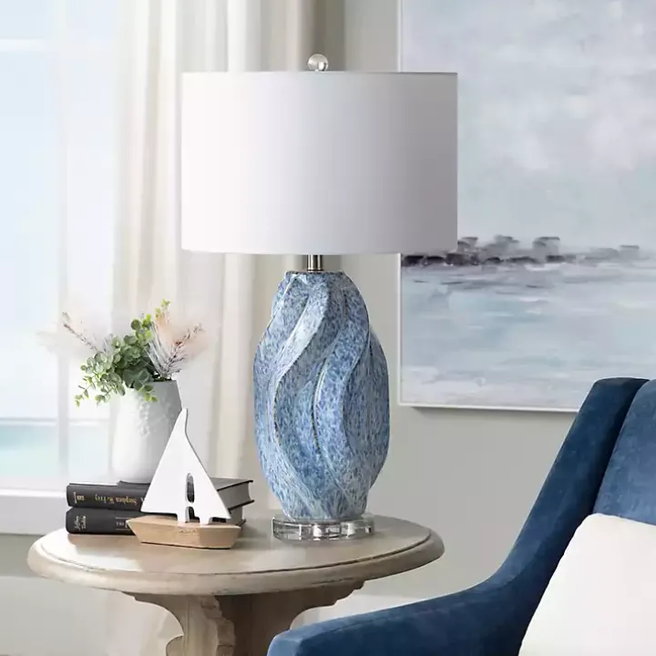 Blue Swirl Ceramic Table Lamp