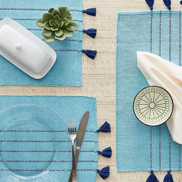 Blue Thera Stripe Placemats, Set of 6