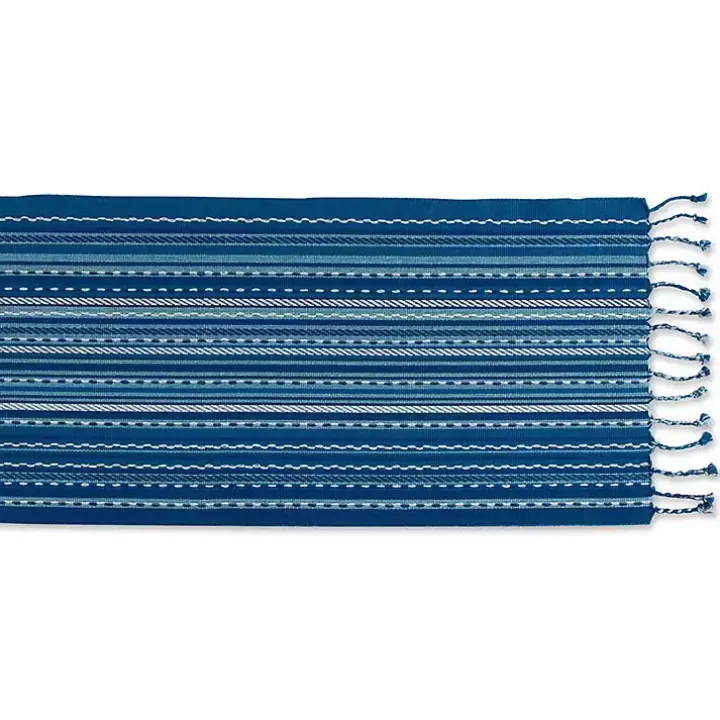 Blue Tonal Stripe Table Runner