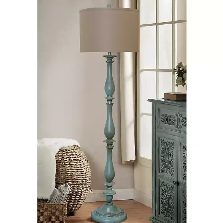Blue Traditional Avignon Floor Lamp
