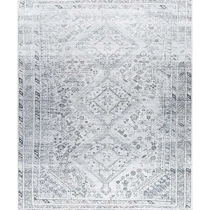 Blue Traditional Washable Area Rug, 8x12