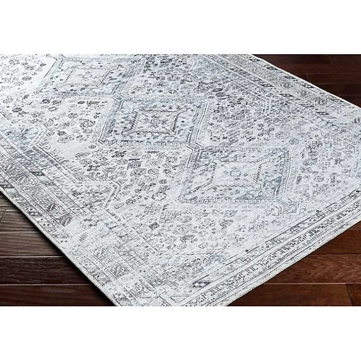 Blue Traditional Washable Area Rug, 8x12