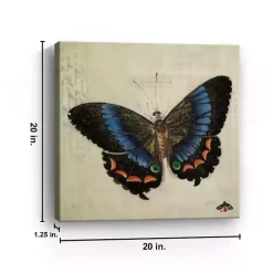Blue Vintage Butterfly Canvas Art Print