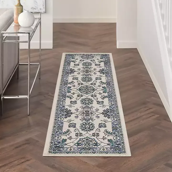 Blue Vintage Medallion Indoor/Outdoor Runner