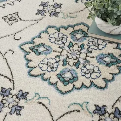 Blue Vintage Medallion Indoor/Outdoor Runner