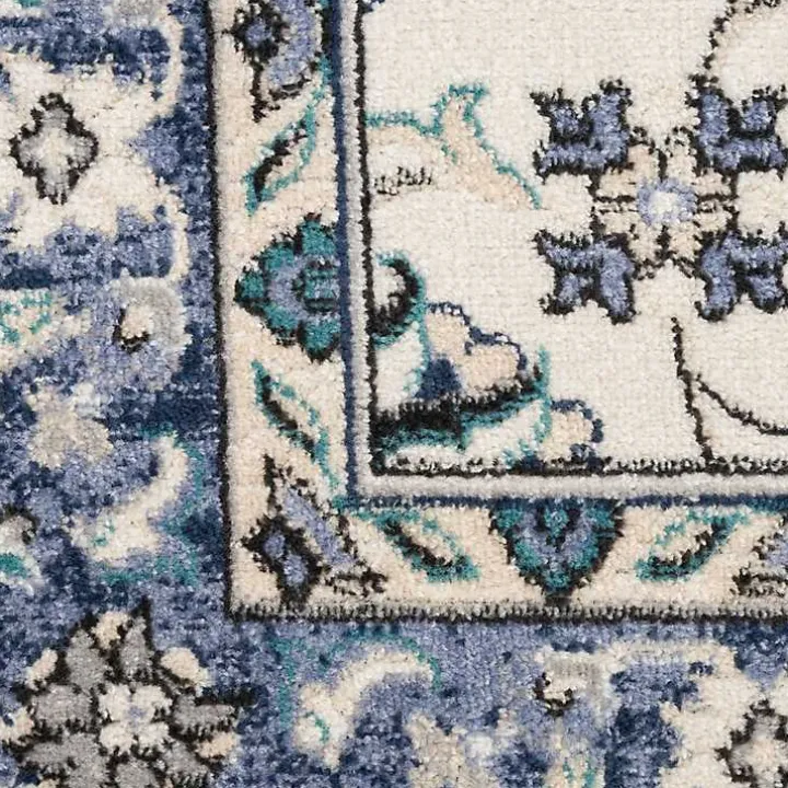 Blue Vintage Medallion Indoor/Outdoor Rug, 8x10